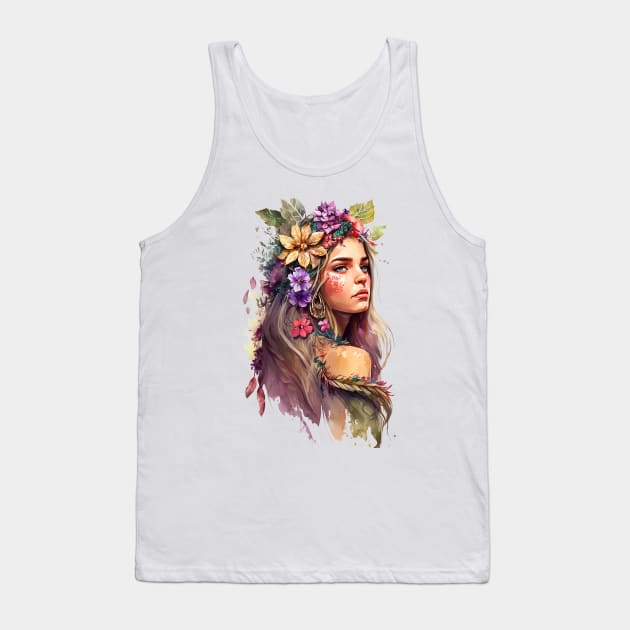 Watercolor Boho Princess #2 Tank Top by Chromatic Fusion Studio